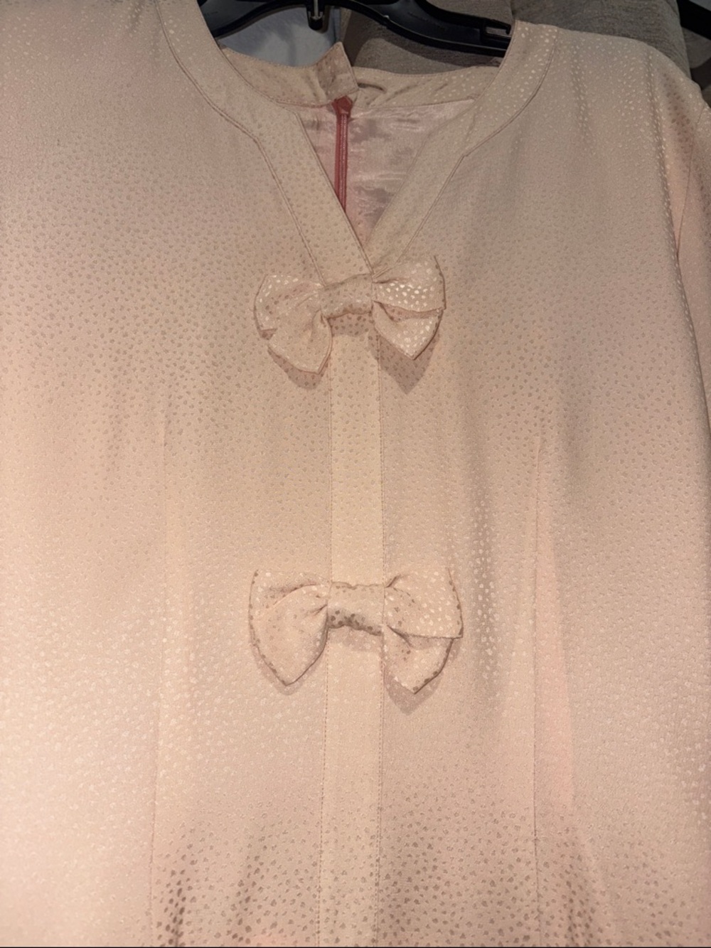 Women's Peach Midi Dress with Bow Details - Picture 3 of 8